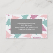 Kerstboom patroon pastel roze paarse groen visitekaartje (Achterkant)