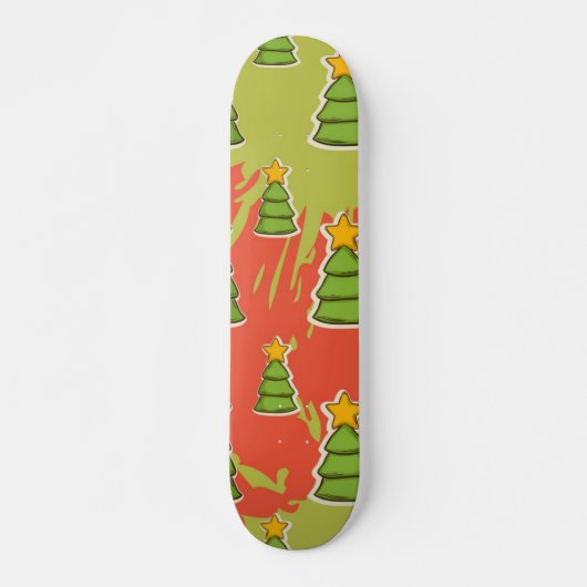 Kerstboom patroon persoonlijk skateboard (Voorkant)
