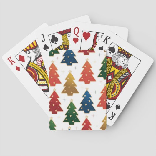 Kerstboom patroon pokerkaarten (Achterkant)