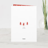Kerstboom Patroon Rode Waterverf Custom Foto Feestdagen Kaart (Achterkant)