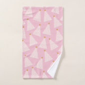 Kerstboom patroon roze bad handdoek (Handdoek)