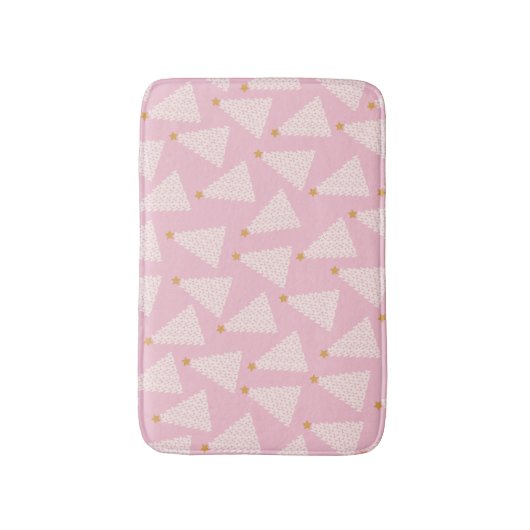 Kerstboom patroon roze badmat (Voorkant Verticaal)