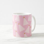 Kerstboom patroon roze koffiemok (Voorkant rechts)