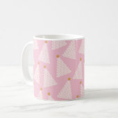 Kerstboom patroon roze koffiemok (Voorkant links)