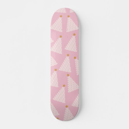 Kerstboom patroon roze persoonlijk skateboard (Voorkant)
