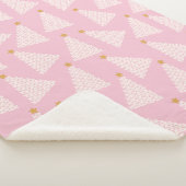 Kerstboom patroon roze sherpa deken (3/4)