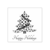 Kerstboom Patroon Stijlvol Script Vakantie Rubberstempel (Afrduk)