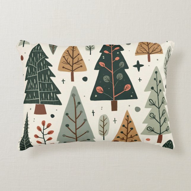 Kerstboom Patroon  vakantie Accent Kussen (Voorkant)