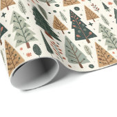 Kerstboom Patroon  vakantie Cadeaupapier (Rol Hoek)