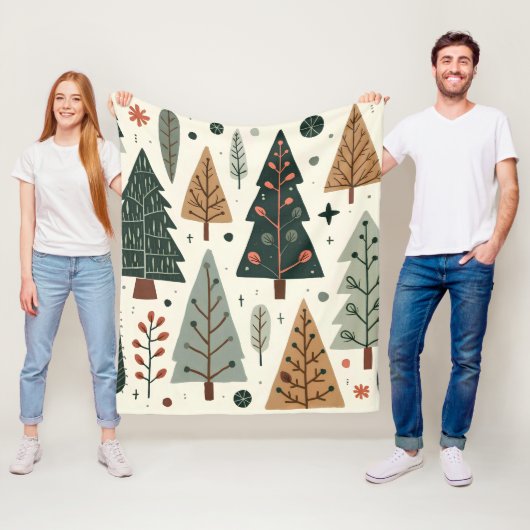 Kerstboom Patroon  vakantie Fleece Deken (In situ)