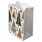 Kerstboom Patroon vakantie Medium Cadeauzakje (Voorkant Gekanteld)