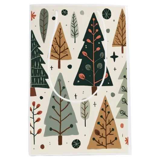 Kerstboom Patroon vakantie Medium Cadeauzakje (Voorkant)