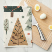 Kerstboom Patroon vakantie Theedoek (Quarter Fold)