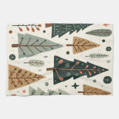 Kerstboom Patroon vakantie Theedoek (Horizontaal)