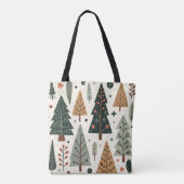 Kerstboom Patroon  vakantie Tote Bag (Achterkant)