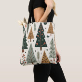 Kerstboom Patroon  vakantie Tote Bag (Dichtbij)