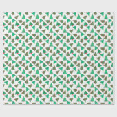 Kerstboom Patroon Vakantie Wit Cadeaupapier (Vlak)