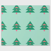 Kerstboom patroon winter wrapping papier (Vlak)