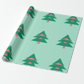 Kerstboom patroon winter wrapping papier (Uitgerold)