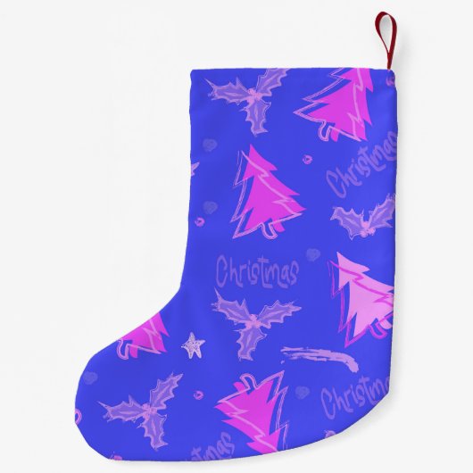 Kerstboom patterned Stoking Sock Dubbelzijdig Kleine Kerstsok (Achterkant)