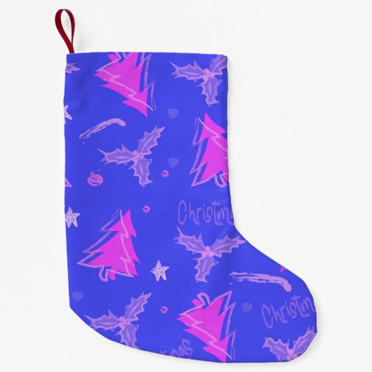 Kerstboom patterned Stoking Sock Dubbelzijdig Kleine Kerstsok (Voorkant)