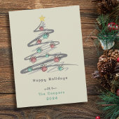 Kerstboom Paw Print Ornament Vakantie Kaart