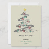 Kerstboom Paw Print Ornament Vakantie Kaart (Voorkant)