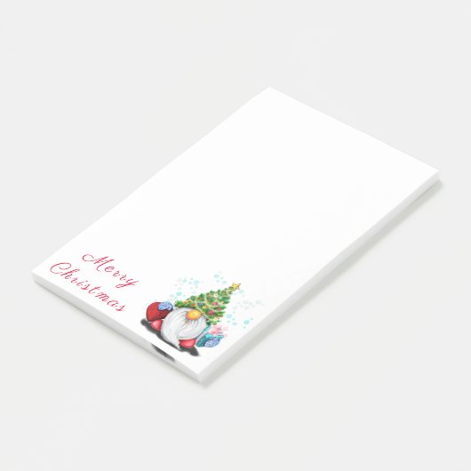 Kerstboom Pet Gnome met Gift Sticky Notes (Schuin)