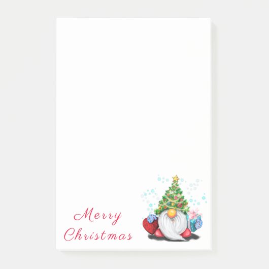 Kerstboom Pet Gnome met Gift Sticky Notes (Voorkant)