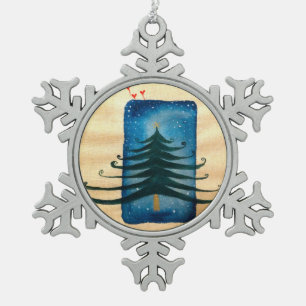 Kerstboom Pewter Sneeuwvlok Decoratie