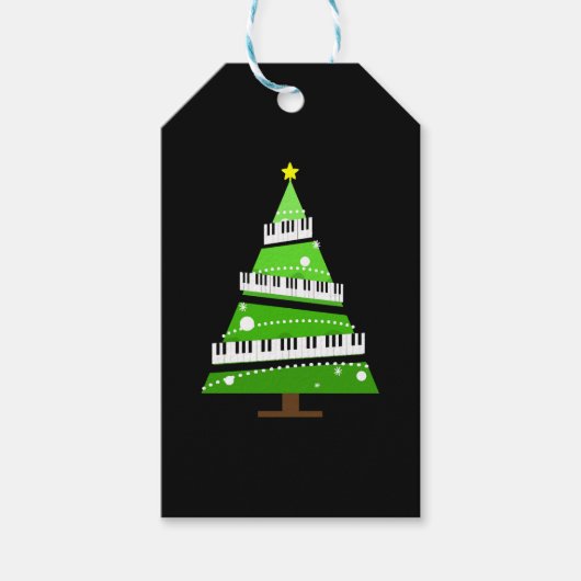 kerstboom Piano Teacher Gift Cadeaulabel (Voorkant)