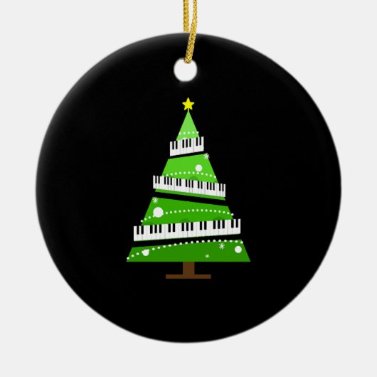 kerstboom Piano Teacher Gift Keramisch Ornament (Voorkant)