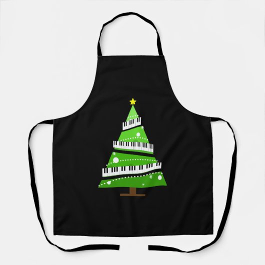 kerstboom Piano Teacher Gift Schort (Voorkant)