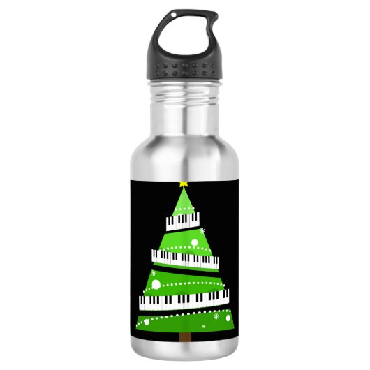 kerstboom Piano Teacher Gift Waterfles (Voorkant)