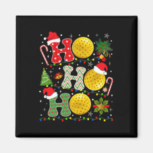 Kerstboom Pickleball Ho Ho Santa Lights XM Magneet