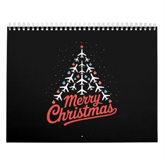 Kerstboom Piloot in Vliegtuig Kalender (Hoes)