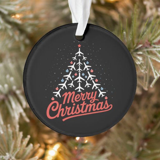 Kerstboom Piloot in Vliegtuig Ornament (Boom)