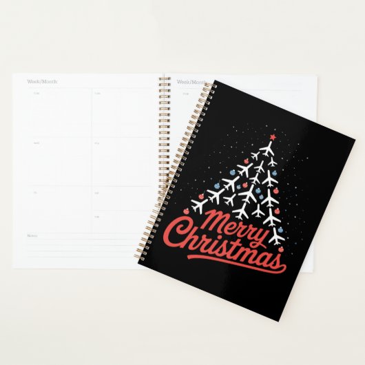 Kerstboom Piloot in Vliegtuig Planner (Display)