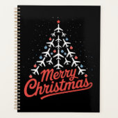 Kerstboom Piloot in Vliegtuig Planner (Voorkant)