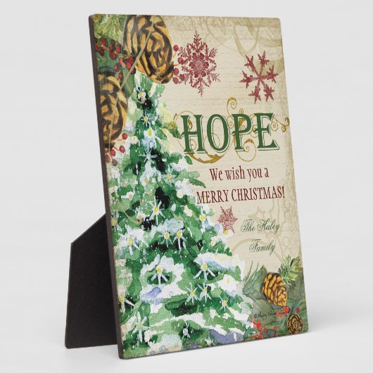 Kerstboom Pine Cone Hope Snowflake Collage Fotoplaat (Zijkant)