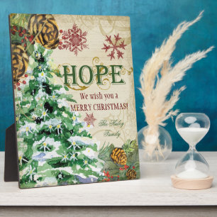 Kerstboom Pine Cone Hope Snowflake Collage Fotoplaat