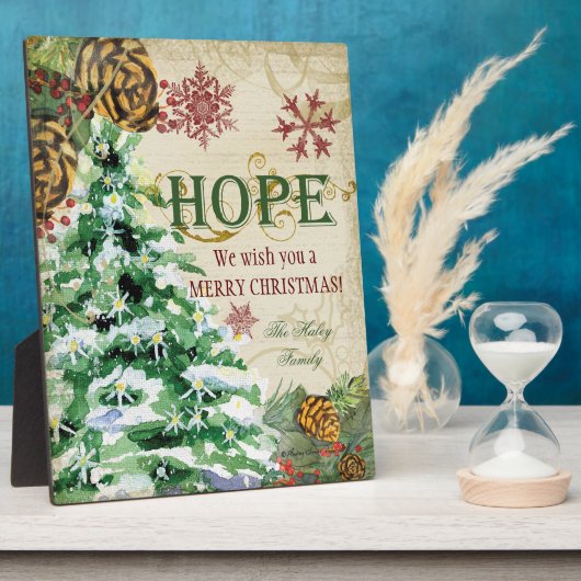 Kerstboom Pine Cone Hope Snowflake Collage Fotoplaat (Zijkant)