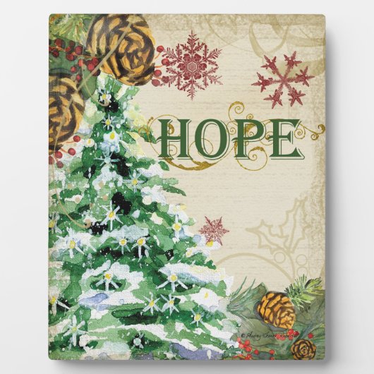 Kerstboom Pine Cone Hope Snowflake Collage Fotoplaat (Voorkant)