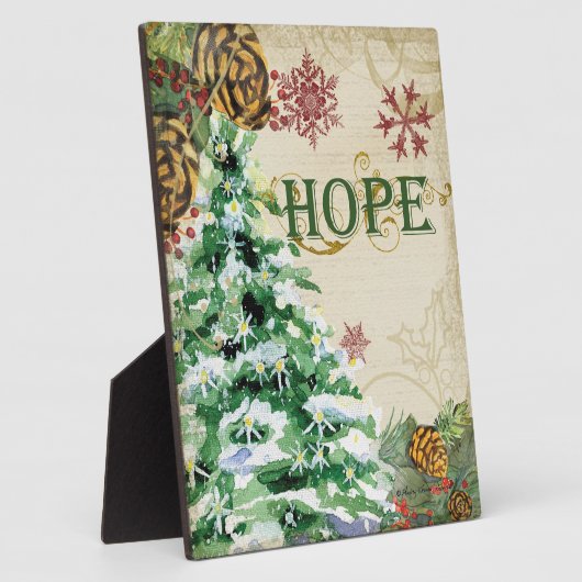 Kerstboom Pine Cone Hope Snowflake Collage Fotoplaat (Zijkant)