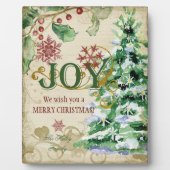 Kerstboom Pine Cone Joy Snowflake Collage Fotoplaat (Voorkant)