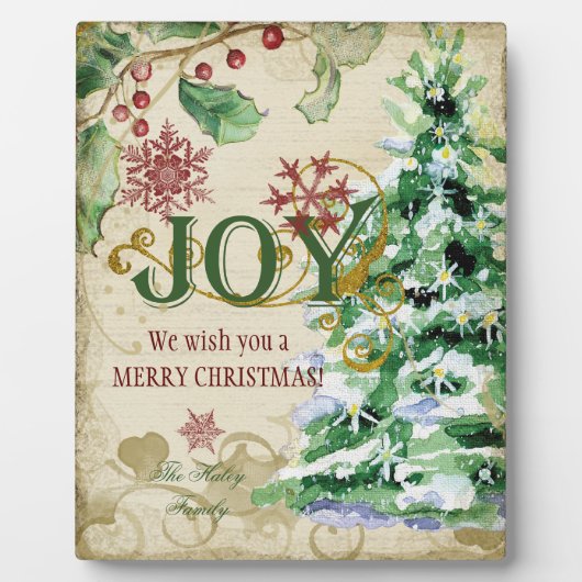 Kerstboom Pine Cone Joy Snowflake Collage Fotoplaat (Voorkant)