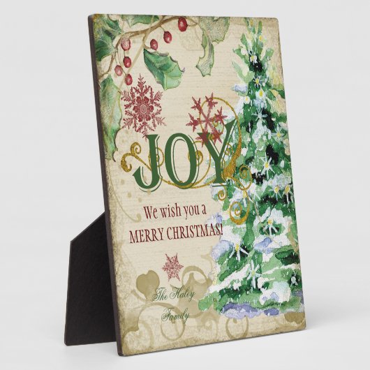 Kerstboom Pine Cone Joy Snowflake Collage Fotoplaat (Zijkant)