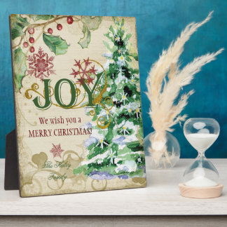 Kerstboom Pine Cone Joy Snowflake Collage Fotoplaat