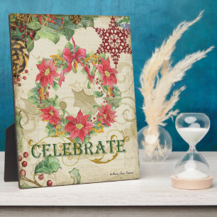 Kerstboom Pine Cone Peace Snowflake Collage Fotoplaat