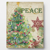 Kerstboom Pine Cone Peace Snowflake Collage Fotoplaat (Voorkant)